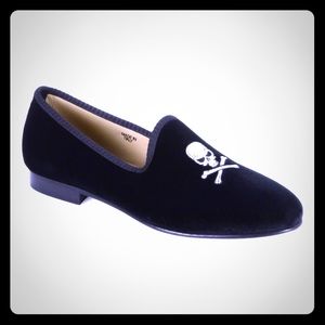 Velvet Skull Smoking Loafers NIB